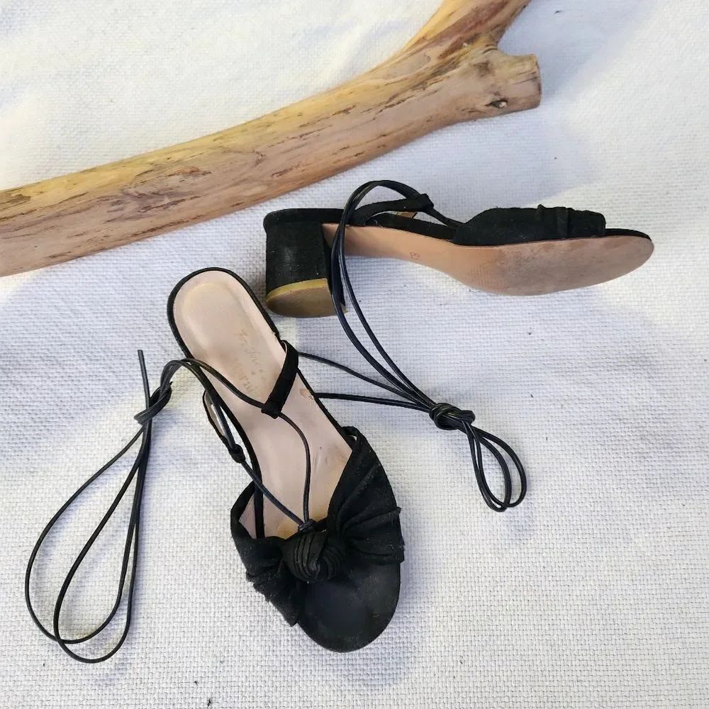 For love and lemons Marais collaboration wraparound block heel sandals